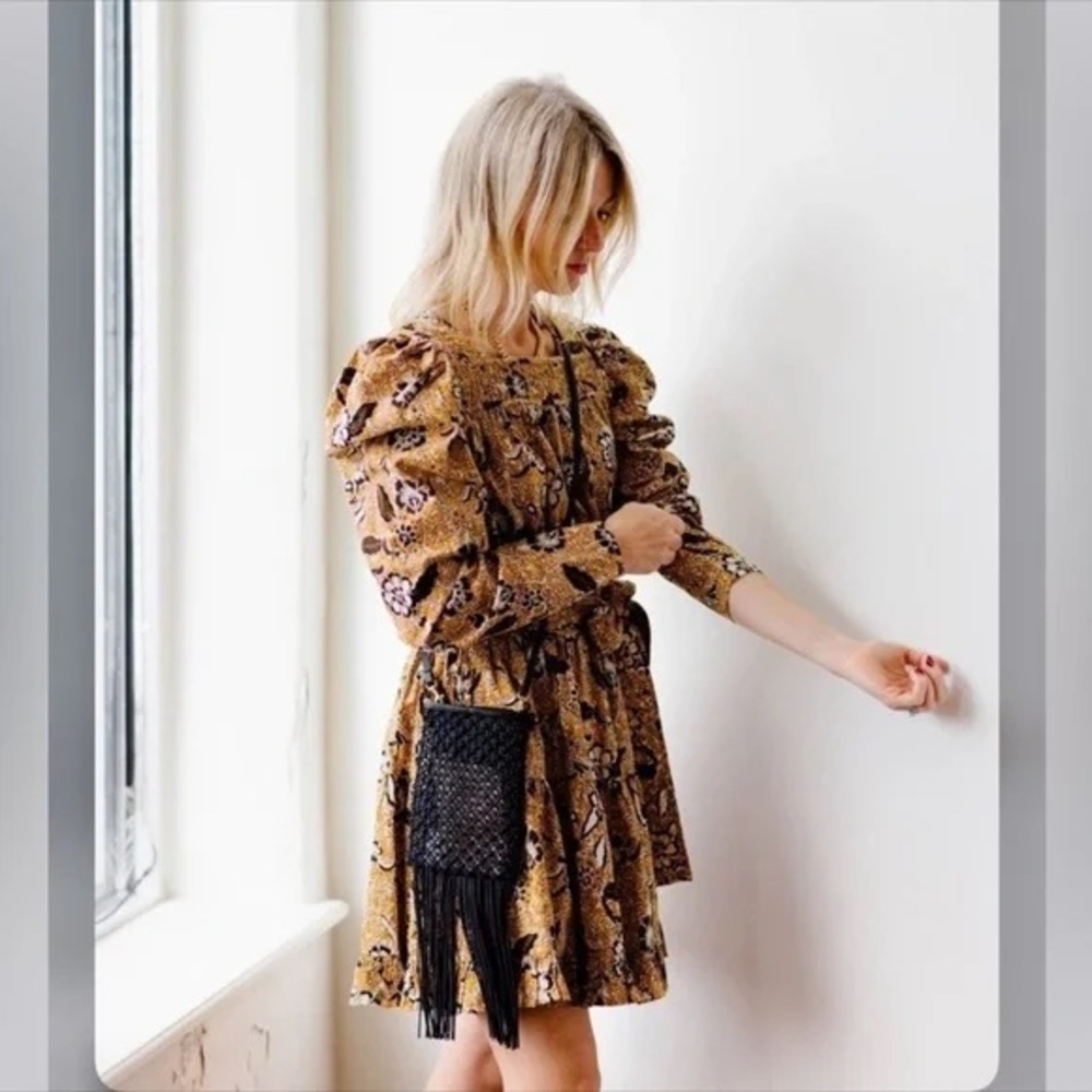 Ulla Johnson Nailah Floral print Cotton blend Mini Dress in Neutrals Size 2